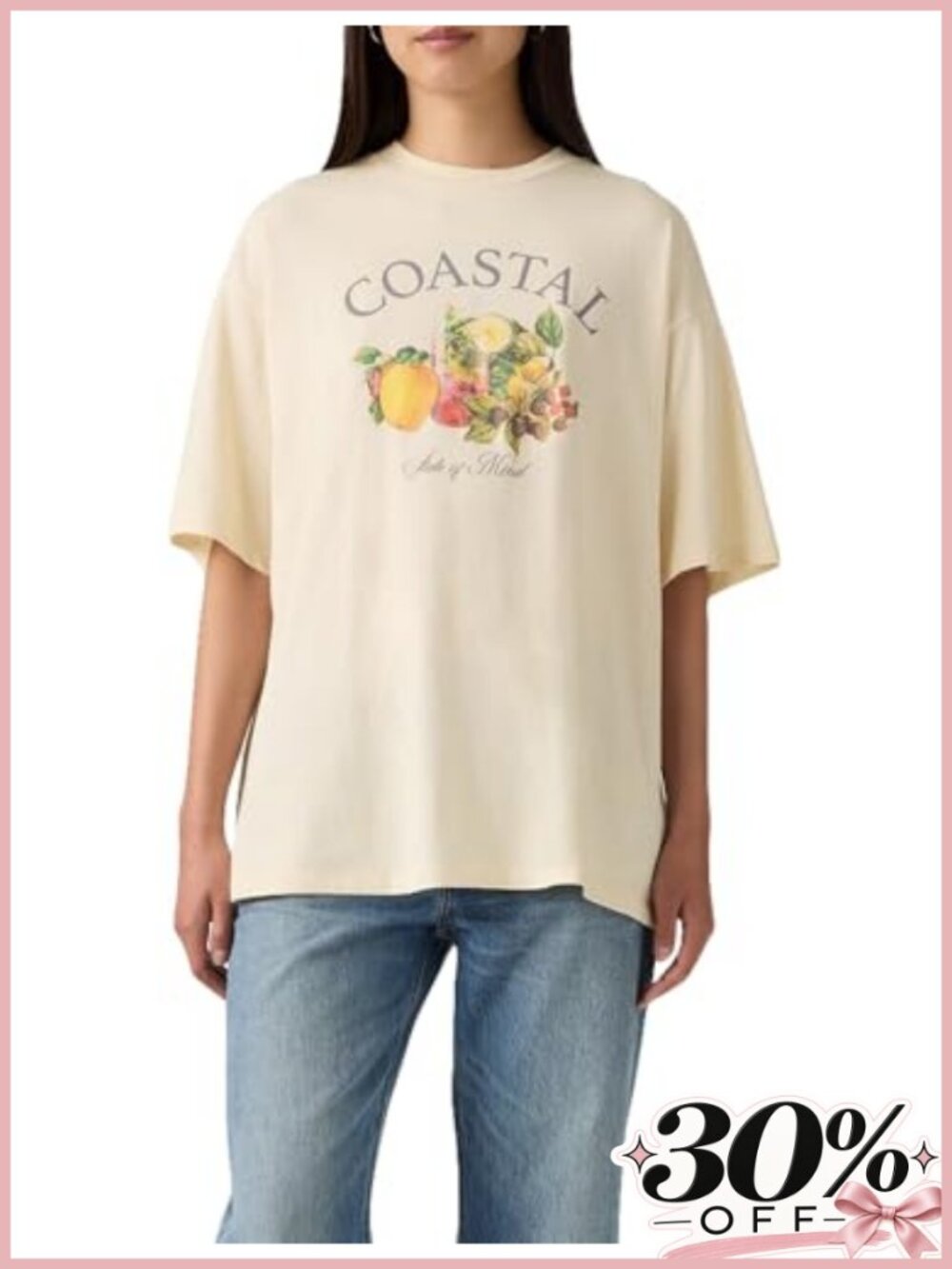 Women's Oversized Cotton Graphic Tee Shirt